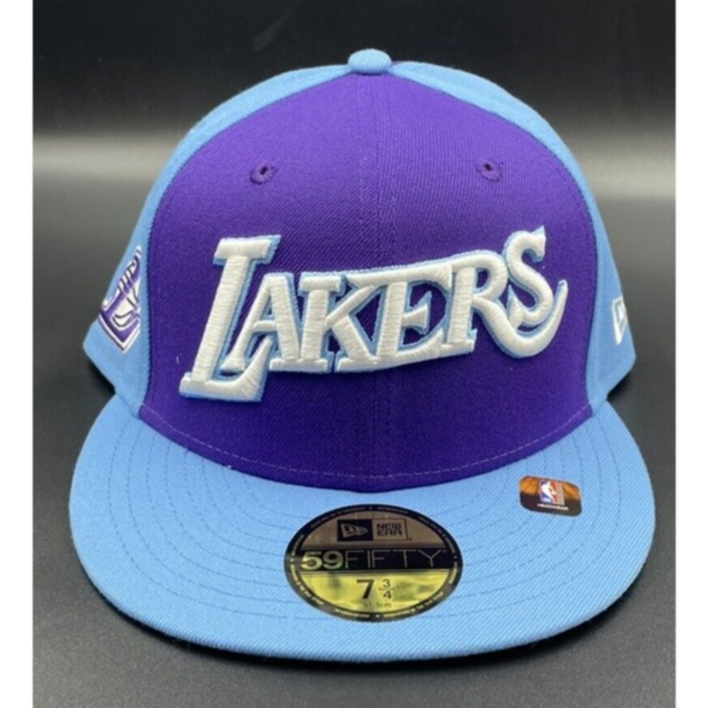 New Era 59fifty Los Angeles Lakers NBA City Edition Fitted Hat /Cap Size 7-3/4